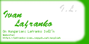 ivan lafranko business card